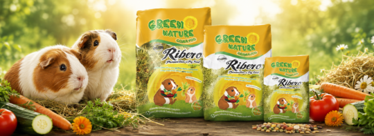 Gamme d’alimentation Green Nature pour cochons d’Inde. Gamme Green Nature pour cochons d’Inde disponible en différents formats.