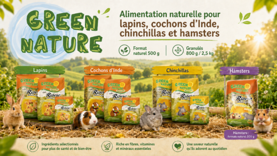 Gamme Green Nature d’alimentation naturelle pour lapins et rongeurs