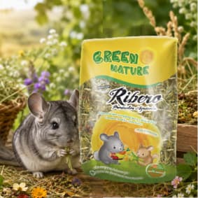 Alimentação natural rica em fibra para chinchilas – Green Nature Natural Green Nature Natural para chinchilas com ingredientes visíveis