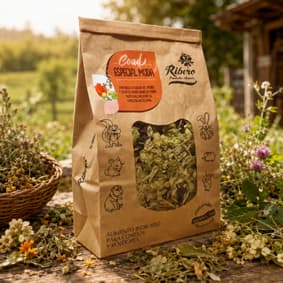 COAD Especial Muda para conejos y roedores | Ribero COAD Especial Muda con heno y plantas naturales para conejos y pequeños roedores
