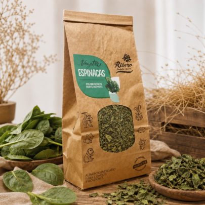 VEGETIX Espinafres | Espinafres para coelhos e roedores Espinafres desidratados VEGETIX para coelhos, porquinhos-da-índia, chinchilas e outros pequenos roedores