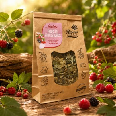 Mezcla de hojas de frutos rojos para conejos y roedores LEAVIX de Ribero