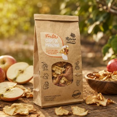 Chips de Maçã para Coelhos e Roedores | FRUITIX Ribero Chips de maçã desidratada para coelhos, porquinhos-da-índia, chinchilas e roedores