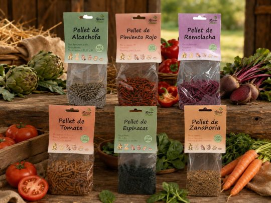 Pellets de légumes pour lapins et rongeurs avec artichaut, poivron, tomate, épinards, betterave et carotte
