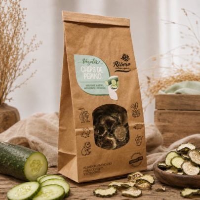 VEGETIX Chips de Pepino | Pepino para coelhos e roedores Chips de pepino desidratado VEGETIX para coelhos, porquinhos-da-índia, chinchilas e outros pequenos roedores