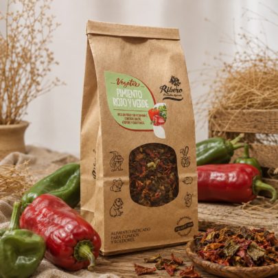 VEGETIX Pimento Vermelho e Verde | Legumes para coelhos e porquinhos-da-índia Pimento vermelho e verde desidratado VEGETIX para coelhos, porquinhos-da-índia, chinchilas e pequenos roedores