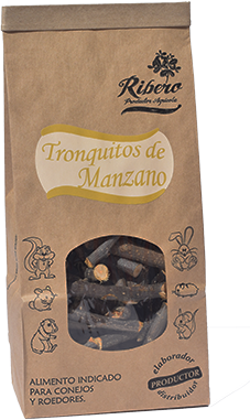 Tronquitos de manzano para roer | Ribero Tronquitos de manzano para conejos y roedores Ribero